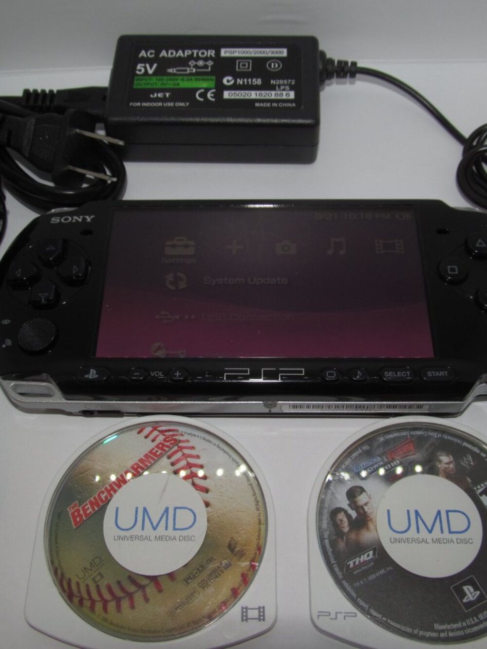 Sony PSP-3001 Handheld Game System Black Fully Tested Working Battery + Charger
